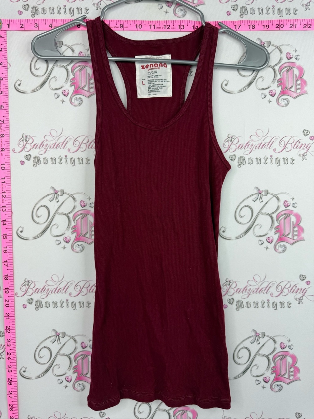 Zenana Outfitters Maroon Racerback Tank Top
